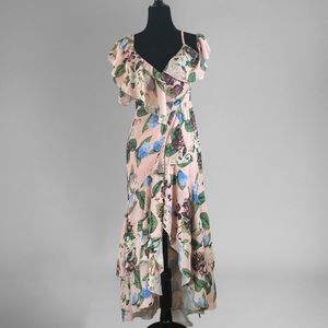 FEW MODA FLORAL HIGH LOW RUFFLE DRESS SZ SMALL